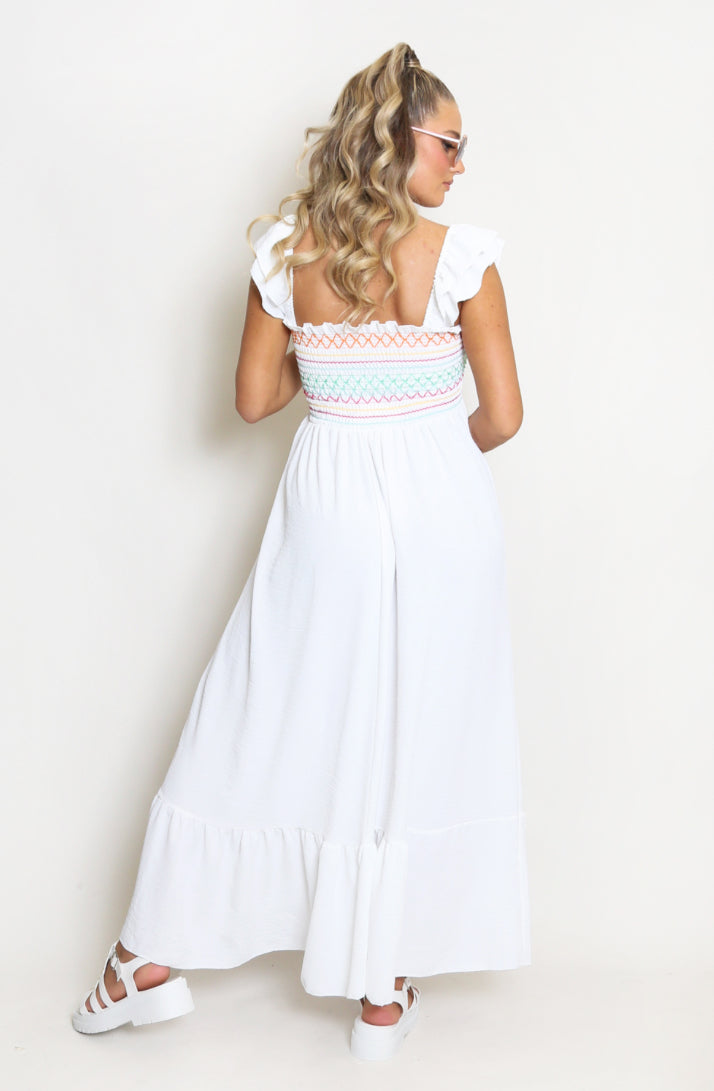 Shirred Bodice Maxi Dress