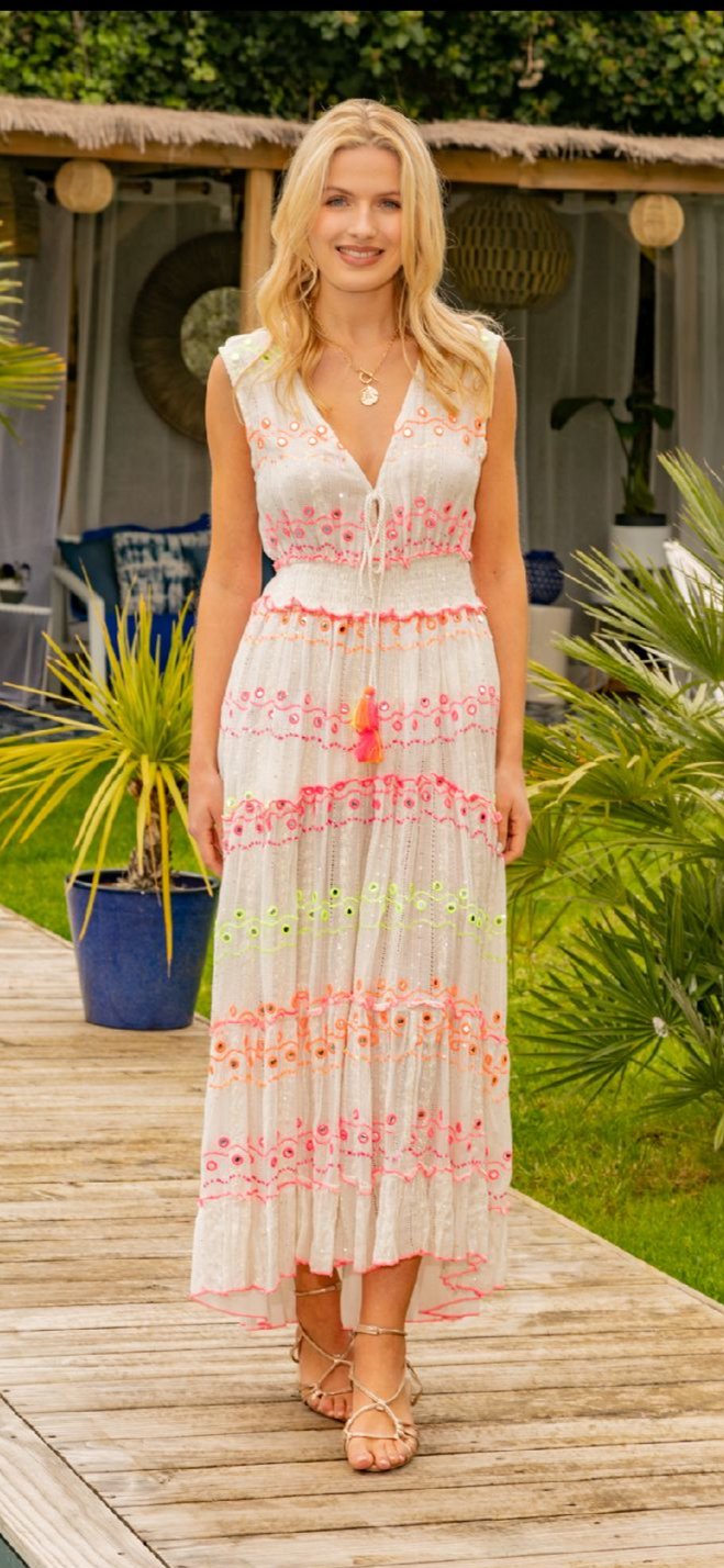 Embroidered Summer Maxi Dress