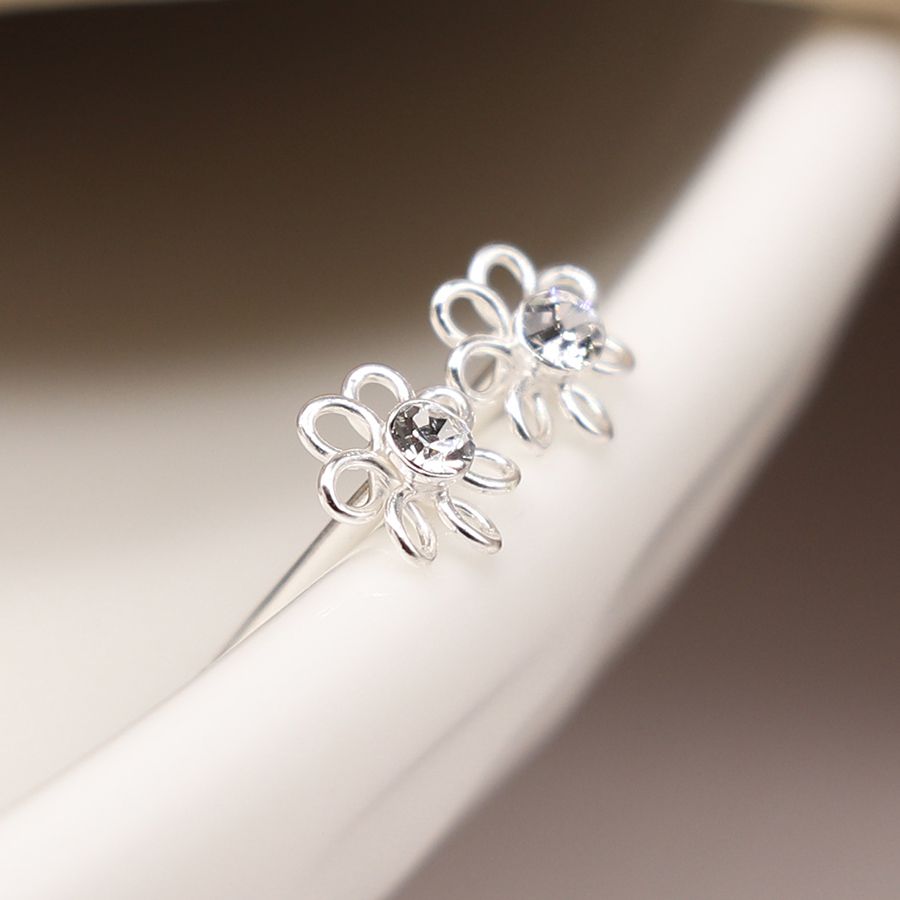 Sterling Silver Flower Studs