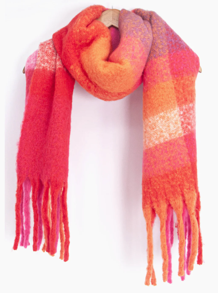 Fuchsia blanket winter scarf