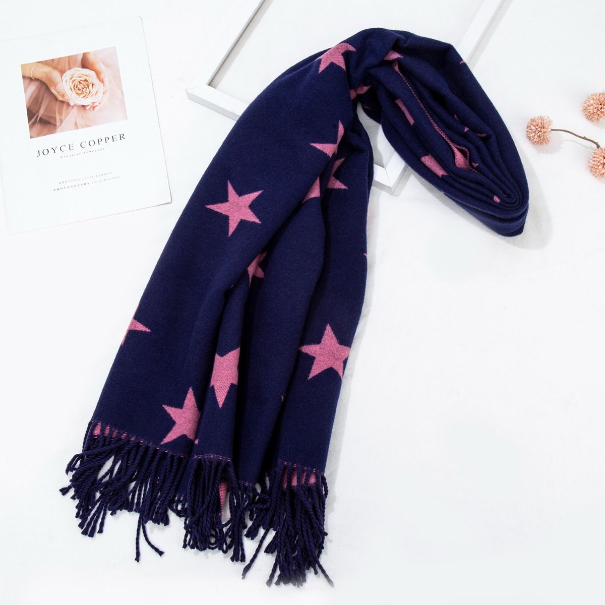 Stars Two Tone Winter Scarf