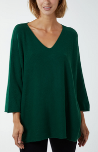 V Neck Soft Knit Oversized Jumper