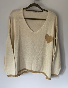 Medium Weight Knit Jumper - CREAM